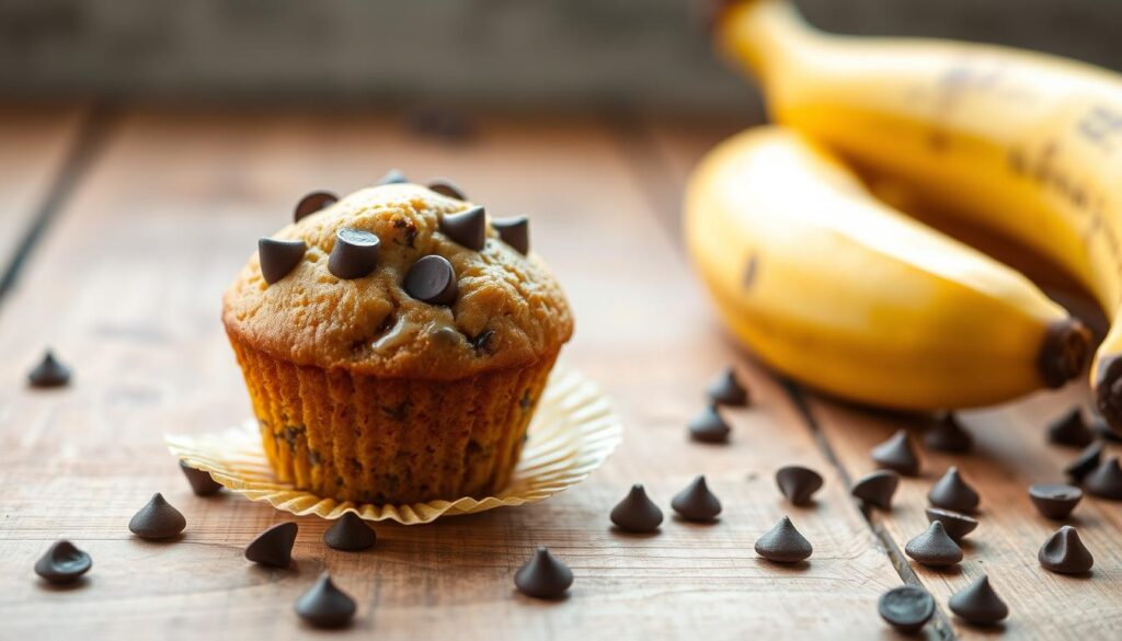 Banana muffin with chocolate chips