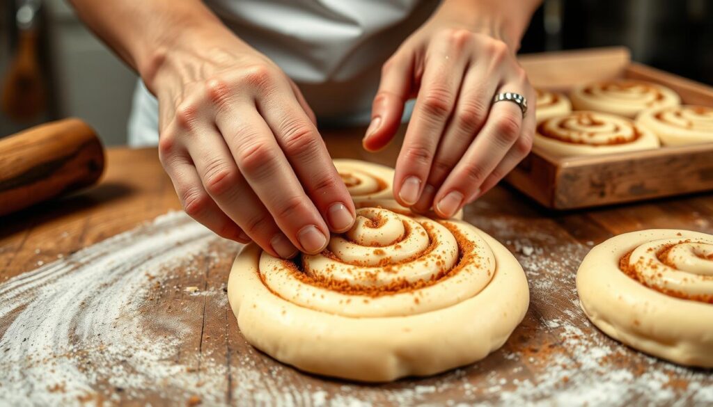 cinnamon roll shaping