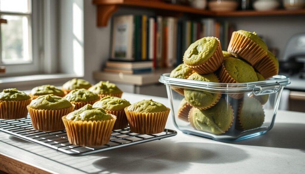 storing matcha muffins