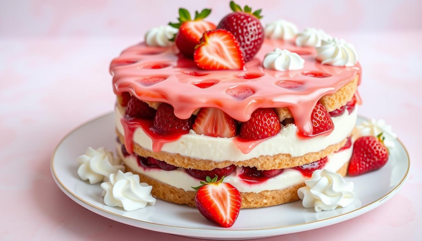 strawberry cheesecake cake